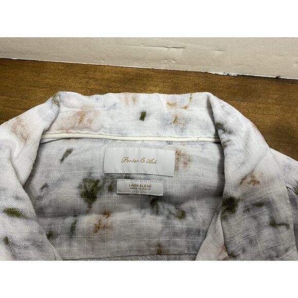 Porter and Ash Shirt Mens Large Linen Blend Coastal Vacation - Picture 2 of 12